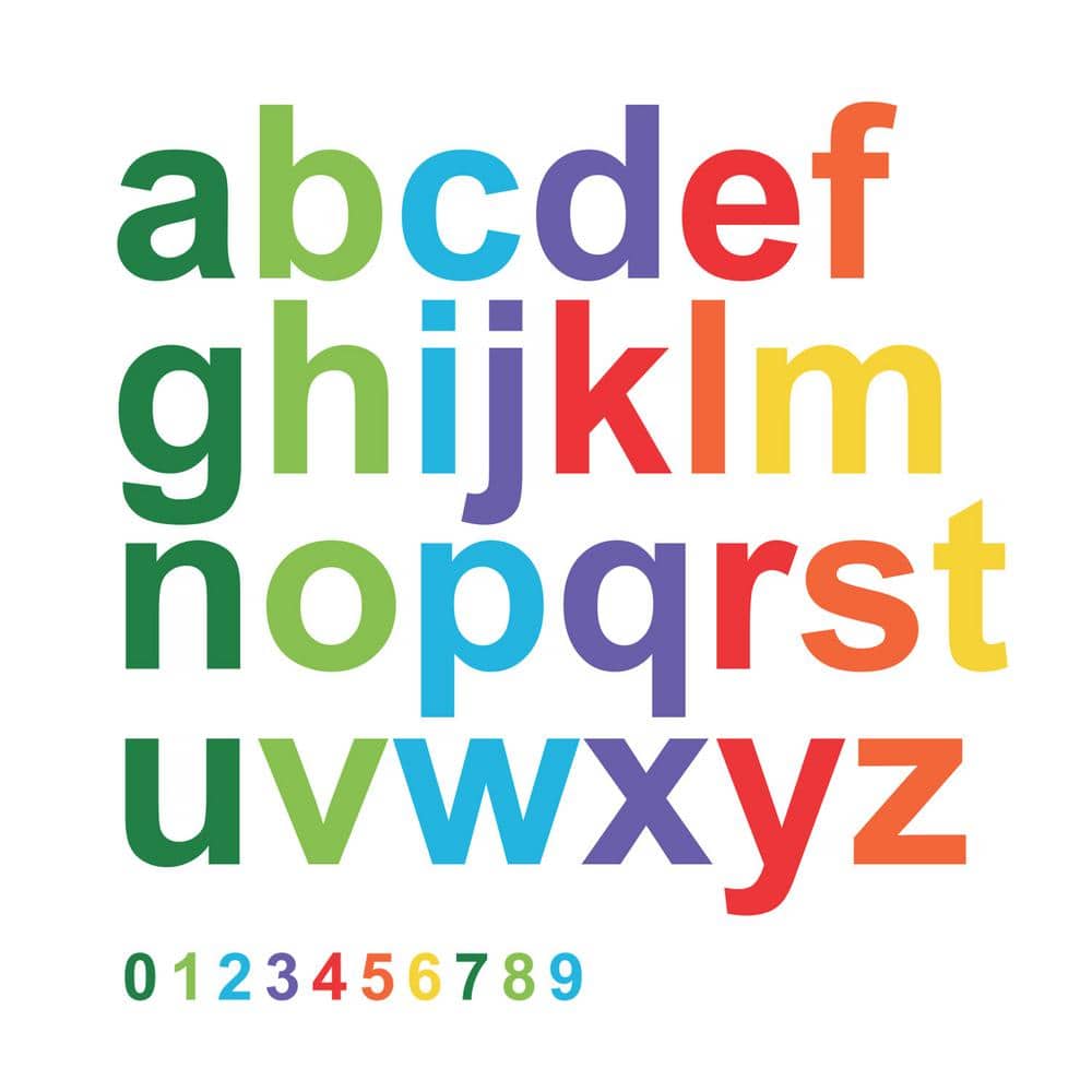 Colorful Alphabet and Number Peel and Stick Wall Decals