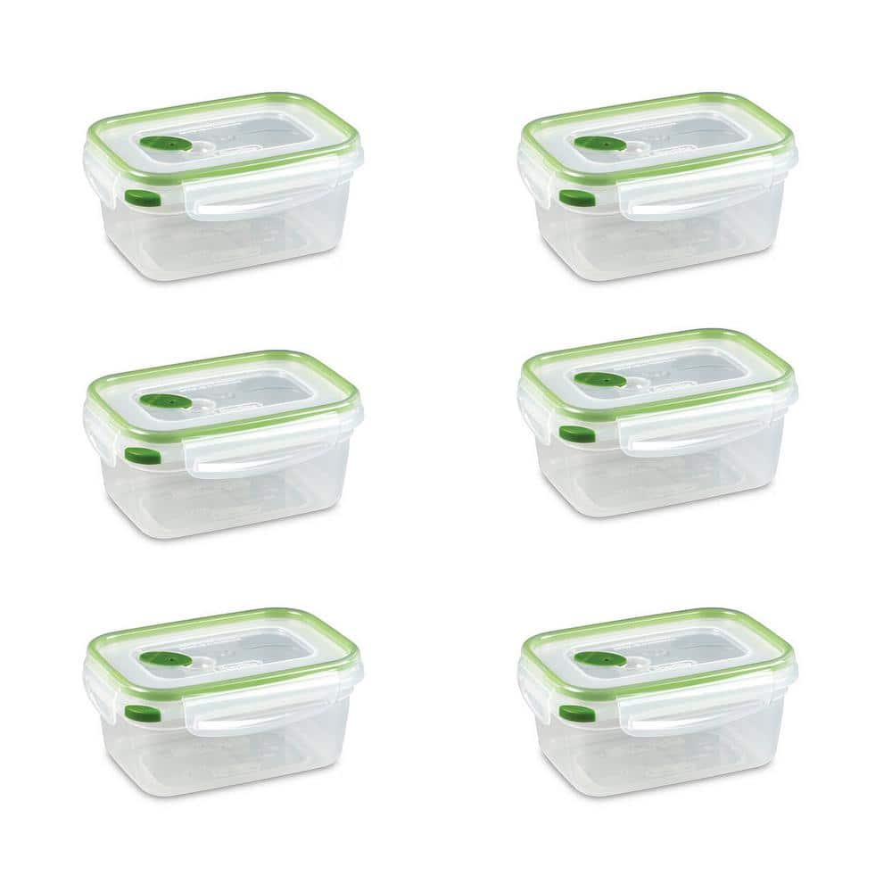 Sterilite 4.5 Cup Rectangle Ultra-Seal Food Storage Container, Green (6 Pack) -  6 x 03121606