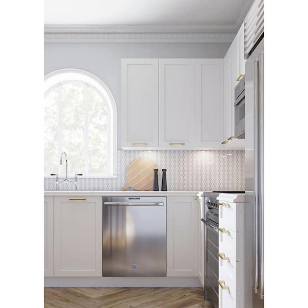 Cambridge Quick Assemble Modern Style, White Gloss 27 in. Base Kitchen Cabinet, 2 Door (27 in. W x 24 in. D x 34.50 in. H)