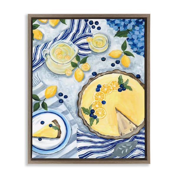 Lemony Summer Picnic by Yvette St. Amant Brown Floater Frame Food Graphic Art Print 21 in. x 17 in.