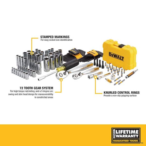 DEWALT 1/4 in. x 3/8 in. Drive Polished Chrome Mechanics Tool Set