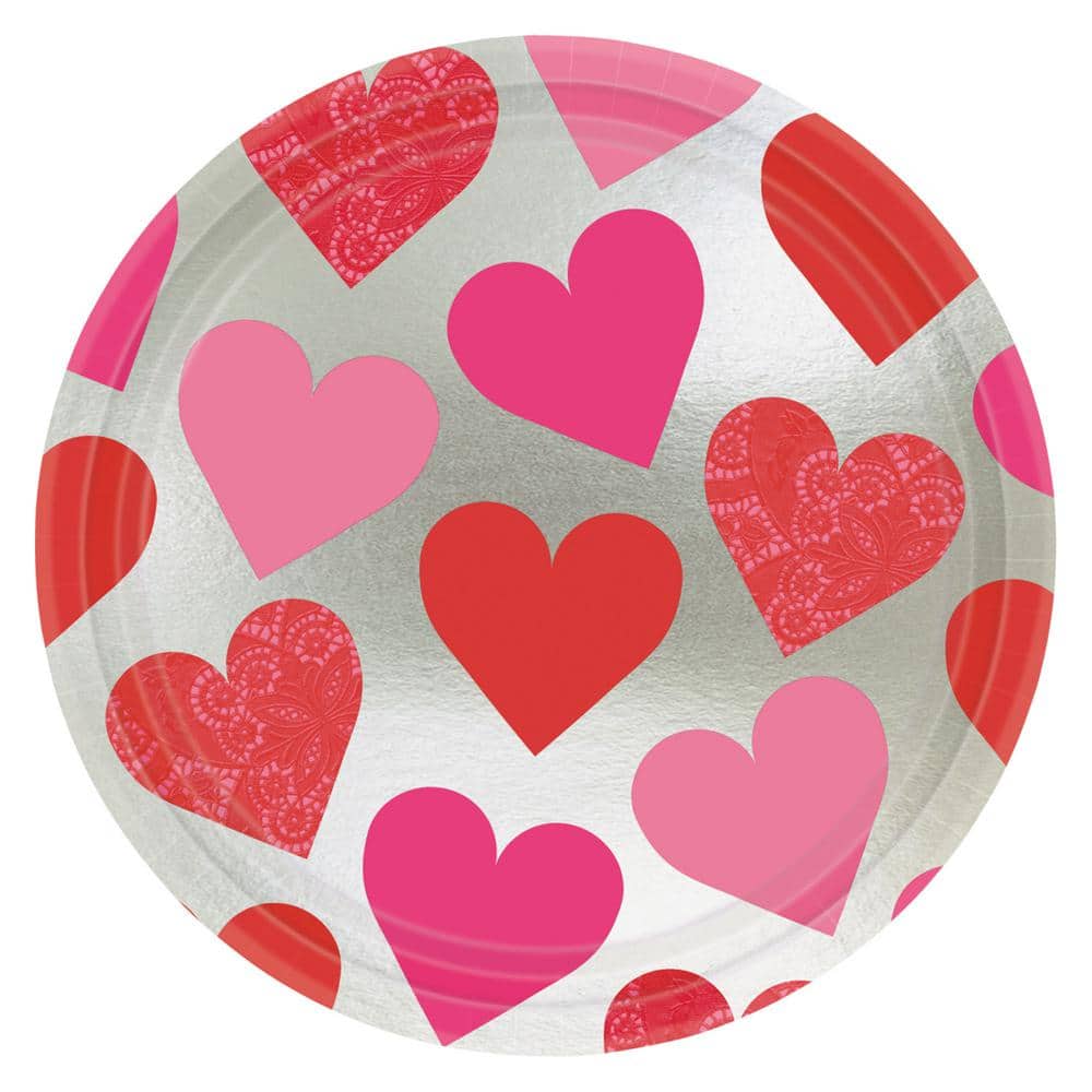 Paper Plates Hearts of Gold Valentine 10 in 10 Count