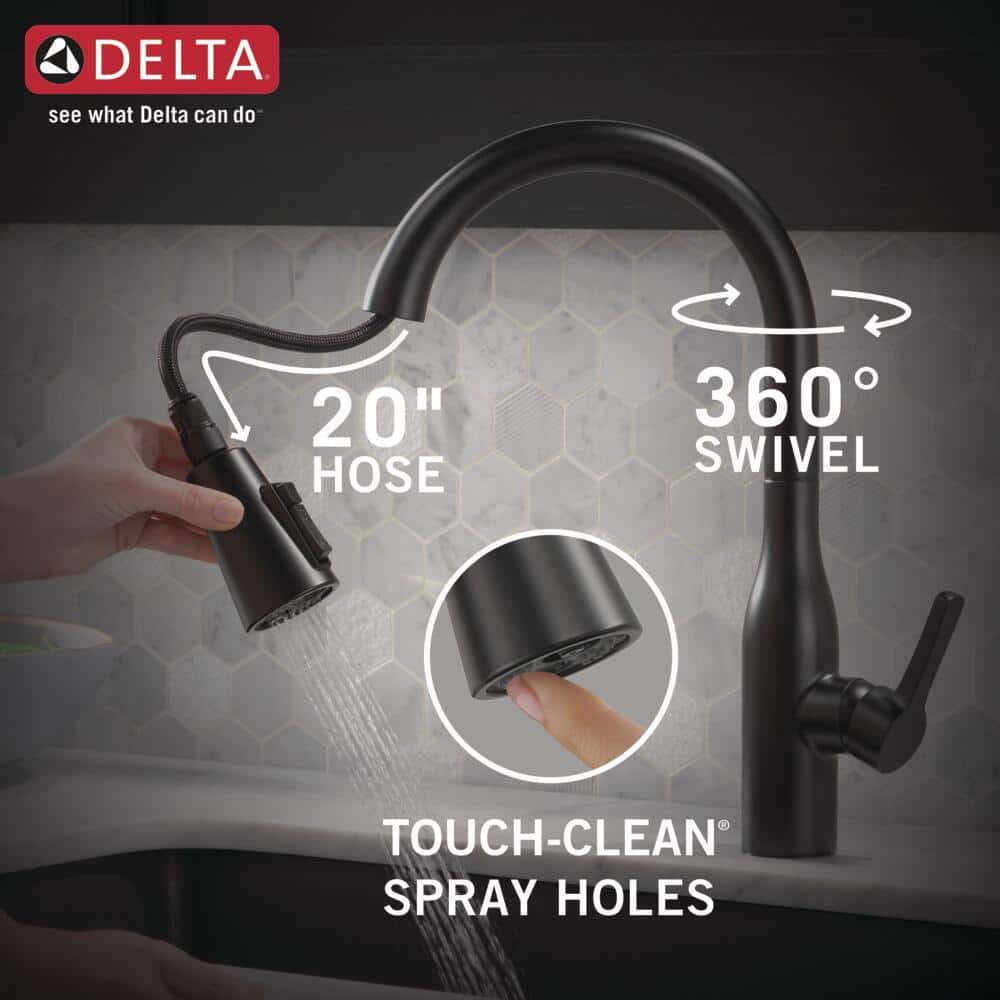 Matte Black Ceramic Single Handle Pull-Down Kitchen Faucet