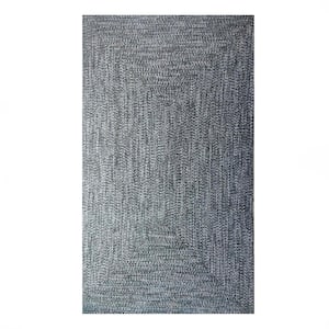 Braided Light Blue/White 3 ft. x 5 ft. Solid Indoor/Outdoor Area Rug
