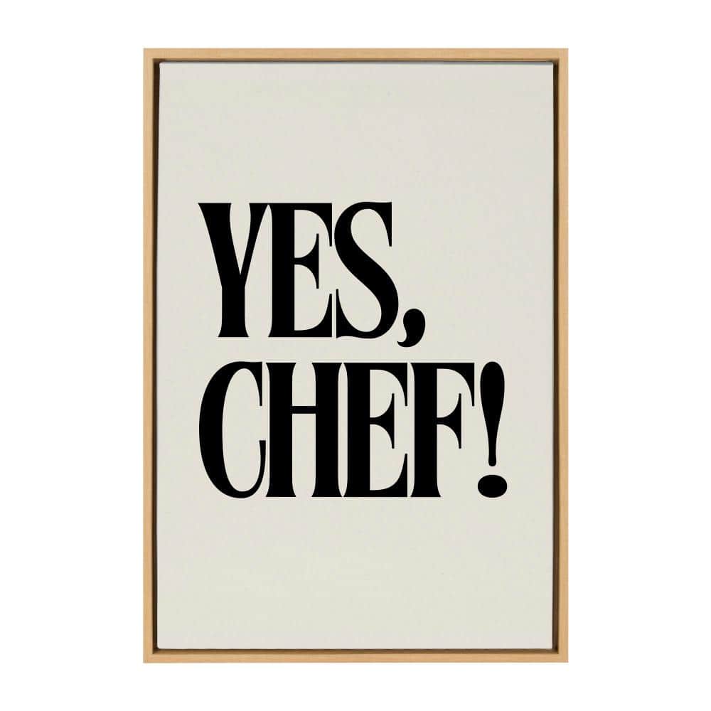 Natural Framed Canvas Print with Bold Black Text, 23x33