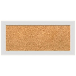 Flair Soft White 33.88 in. x 15.88 in. Framed Corkboard Memo Board