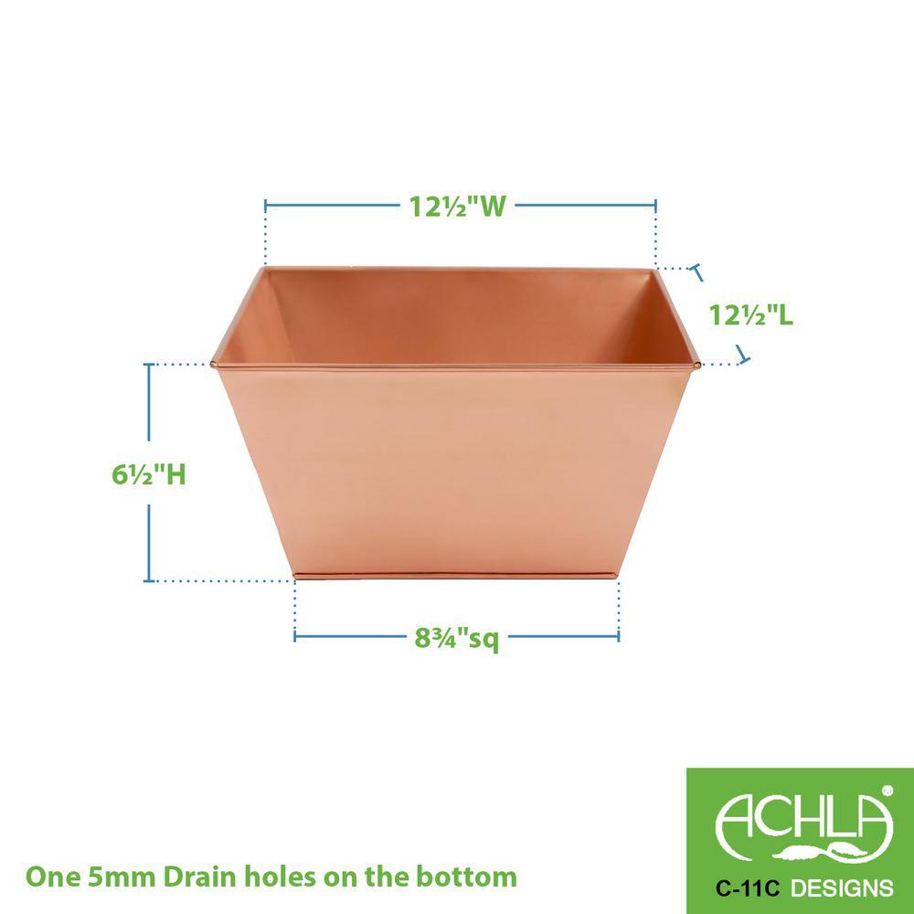 Copper Plated 15" Wide Indoor/Outdoor Galvanized Steel Flower Box
