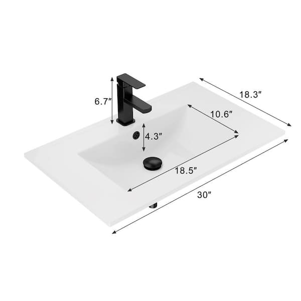 eclife 30 in. W. x 18 in. D x 34 in. H Single Sink Freestanding