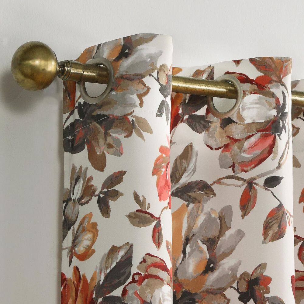 Stone Floral Blackout Grommet Curtain Panel, 40" x 84"