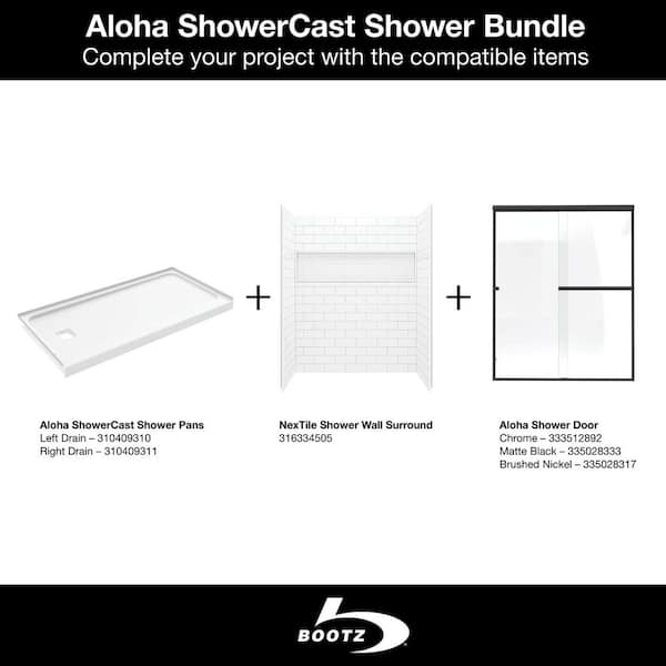 Bootz Industries Aloha ShowerCast 60 in. L x 30 in. W Alcove