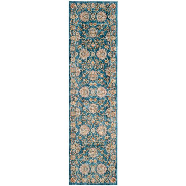 Vintage Persian 2 x 6 Turquoise/Multi Persian Runner Rug
