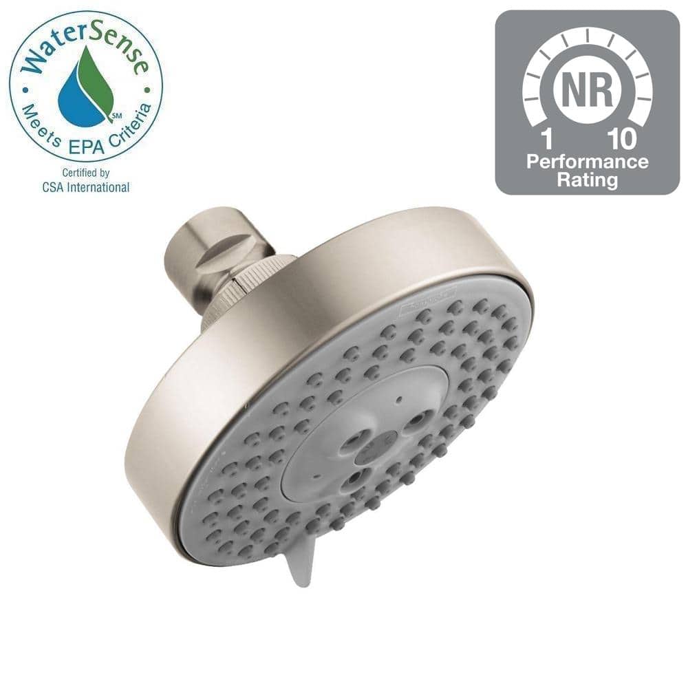 4-inch Brushed Nickel Multi-Function Wall Mounted Showerhead