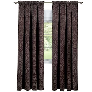 Sutton 52 in. W x 63 in. L Polyester Blackout Window Panel in Brown