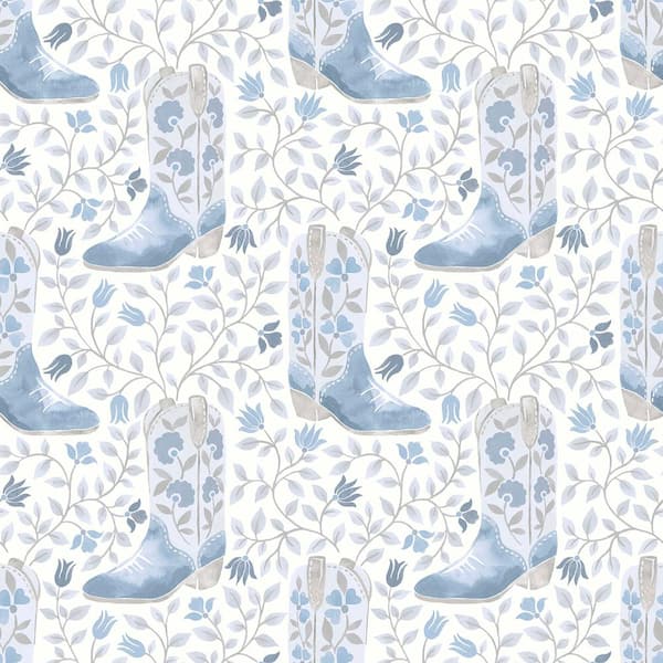 Cowgirl Like Me Blue Peel and Stick Wallpaper