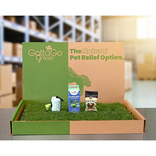 Unbranded Gotta Go Grass Potty Pad Refill 2pk + Treat + Waste Bags + Waste Bag Dispenser + Toy Ball