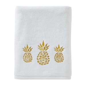 Gilded Pineapple Bath Towel White,  cotton