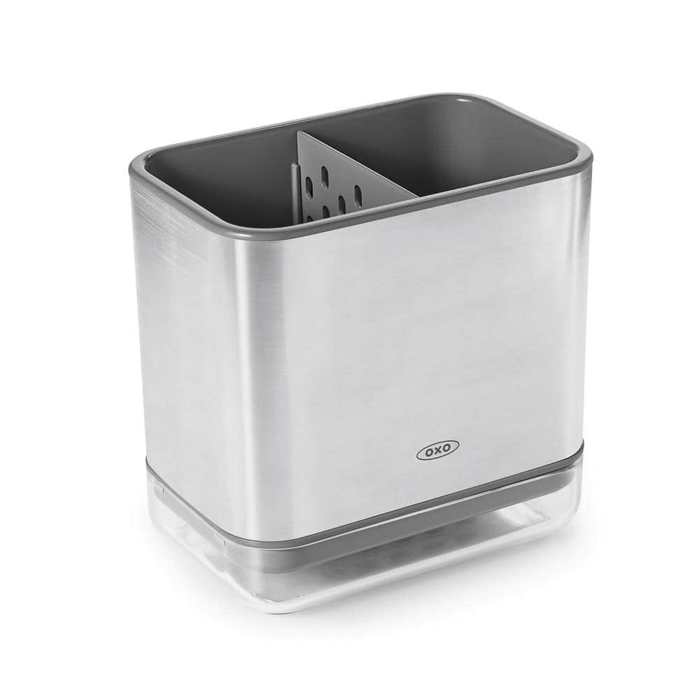 Compact Stainless Steel Sink Caddy with Plastic Inserts