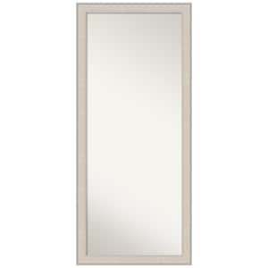 Cottage White Silver 28.5 in. W x 64.5 in. H Non-Beveled Coastal Rectangle Wood Framed Full Length Floor Leaner Mirror