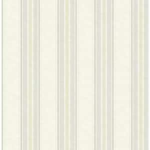 Spring Stripe Beige and Grey and Yellow Paper Non-Pasted Strippable Wallpaper Roll (Cover 56.05 sq. ft.)