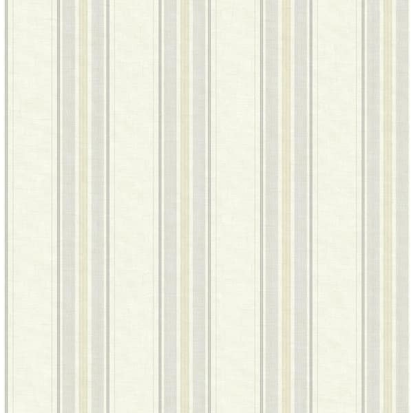 CASA MIA Spring Stripe Beige and Grey and Yellow Paper Non-Pasted Strippable Wallpaper Roll (Cover 56.05 sq. ft.)