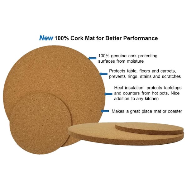 Cork Bath or Shower Mat - 100% Natural Cork Anti-Slip, Quick