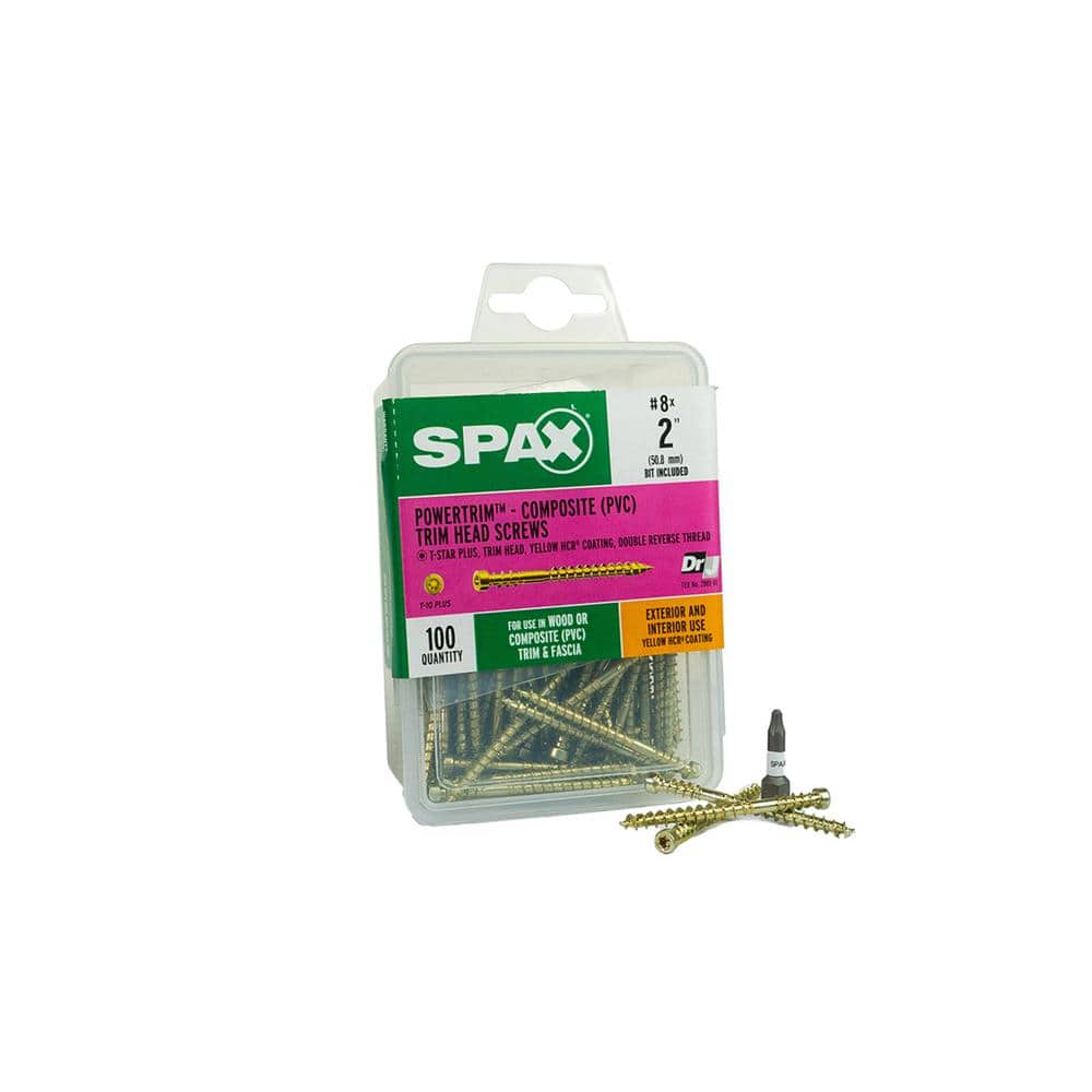 "#8 x 2 in. Exterior / Interior Trim Head Wood Composite Screws Powertrim Torx T-Star Plus (100 Each) Bit Included" price history on PriceWatchPro