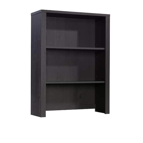 SAUDER Tiffin Line 31.496 in. Raven Oak Library Desk Hutch with Adjustable Shelves