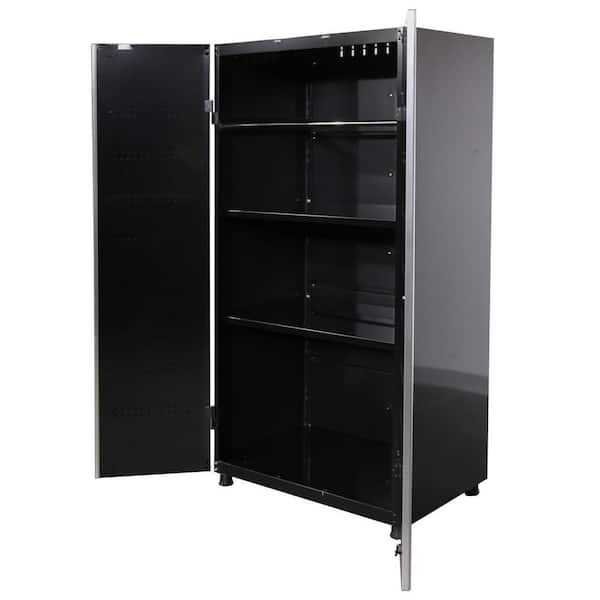 Ready-to-Assemble 24-Gauge Steel Garage Gear Cabinet in Black (36.6 in. W x 72 in. H x 24 in. D