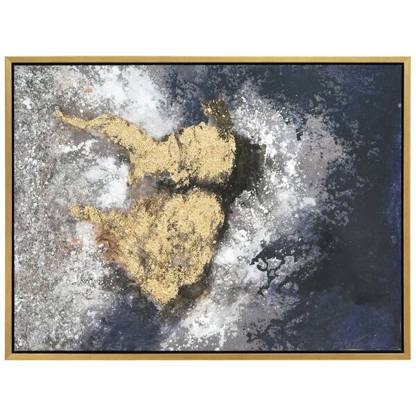 Empire Art Direct 'Pebble Road' Handbemaltes Kunstbild – Stark Strukturiert, Grau Metallic, 122 X 61 Cm