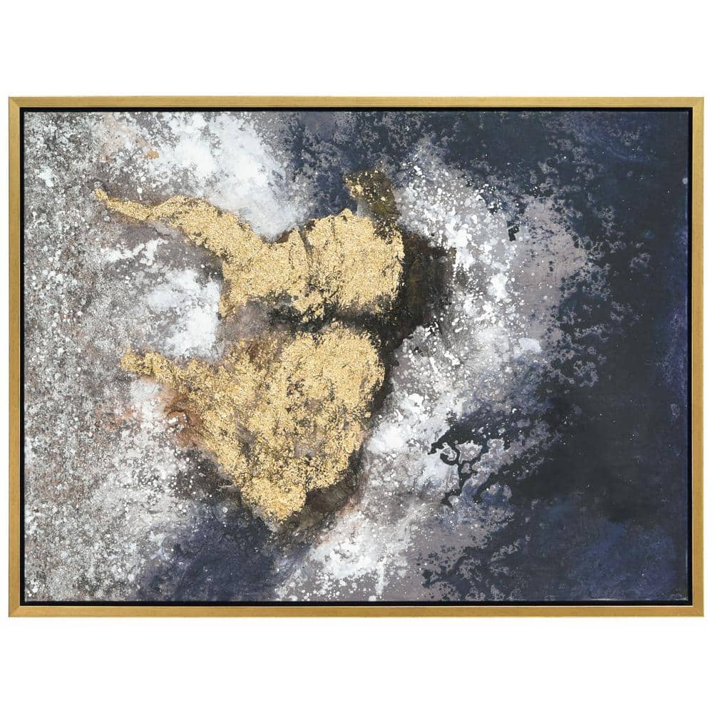 Nourishment Gold and Silver Abstract Hand Painted Canvas Art