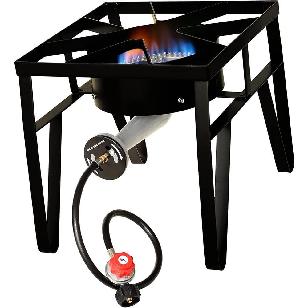 Flame King Btu Lp Gas Outdoor Stove Burner With Regulator Hose