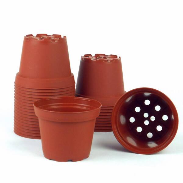 TEKU 3 in. Dia Plastic Terra Cotta Pots (30-Pack)