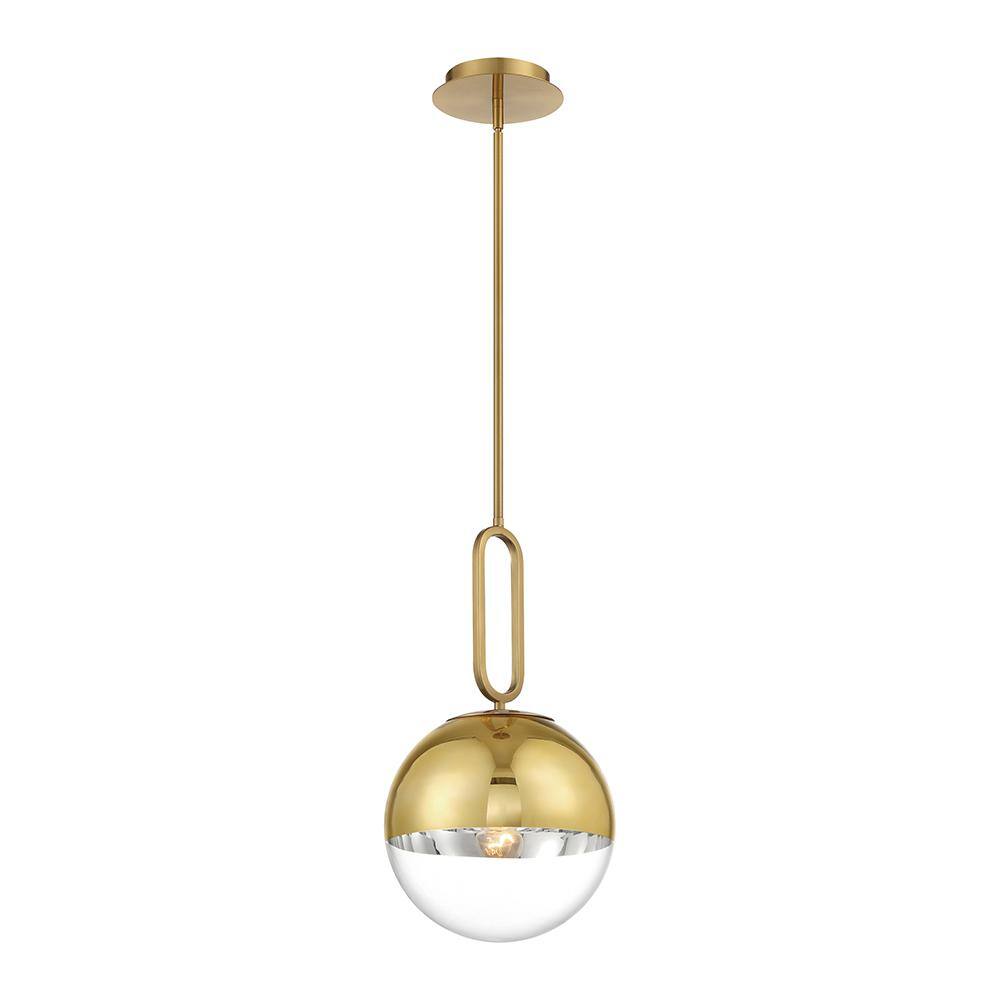 Prospect Gold Loop Pendant with Clear Glass Globe, 1-Light