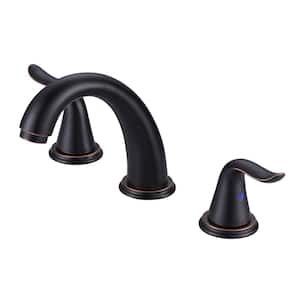 8 in. Widespread Double Handle Bathroom Faucet with Pop-up Drain in Oil Rubbed Bronze