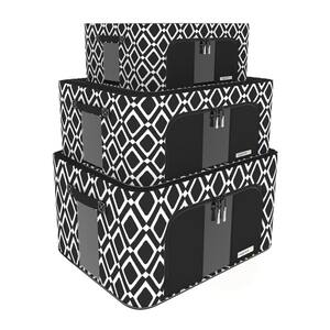 13 in. x 16.5 in. x 19.5 in. Black Multi Polyester Foldable Pop-Up Bin Blanket Bag (3-Pack)