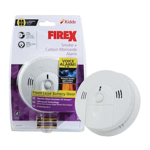 Firex Smoke & Carbon Monoxide Detector, Battery Operated with Front Load Battery Door and Voice Alarm