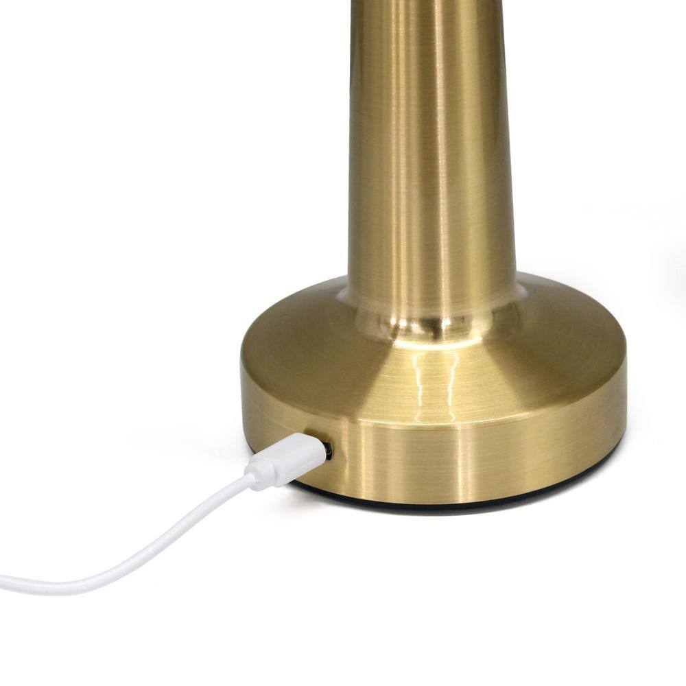 Gold 8.5" Cordless Touch Sensor Saucer Desk Lamp