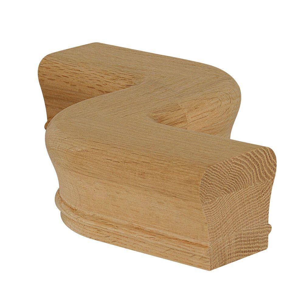 EVERMARK Stair Parts 7247 Unfinished Red Oak Left-Hand 5 in. Centerline ...