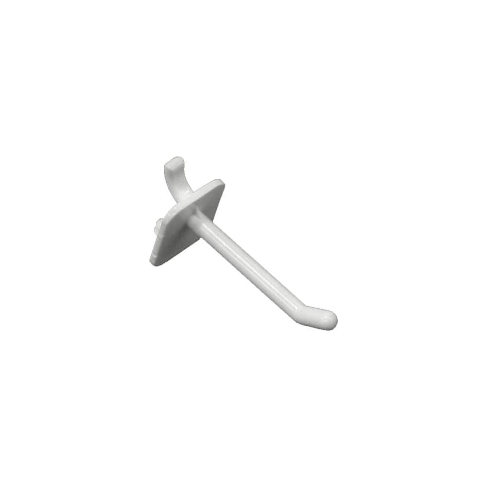 White Polycarbonate 2-Inch Pegboard Hook Set