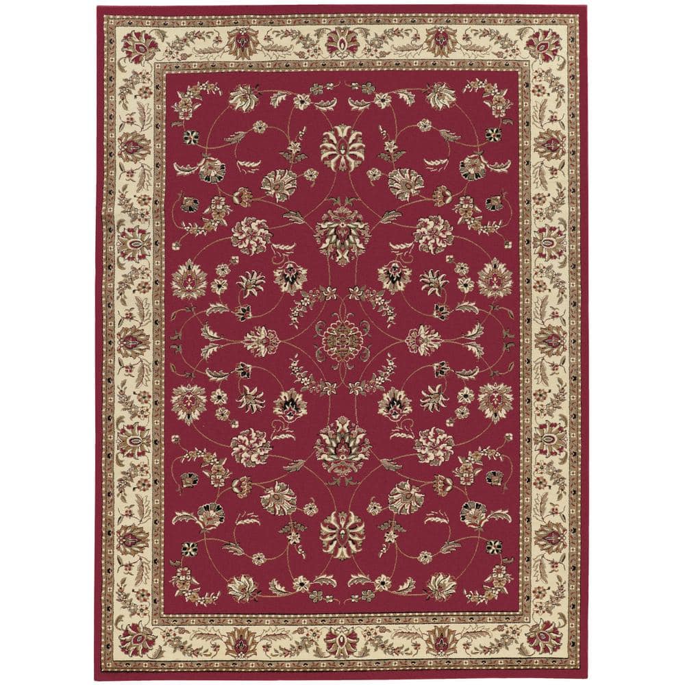 Como Red 8 ft. x 11 ft. Traditional Oriental Scroll Area Rug