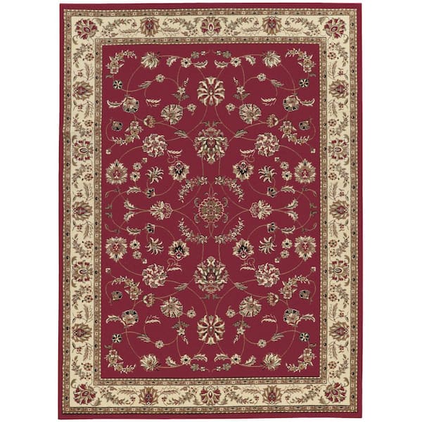 Unbranded Como Red 8 ft. x 11 ft. Traditional Oriental Scroll Area Rug
