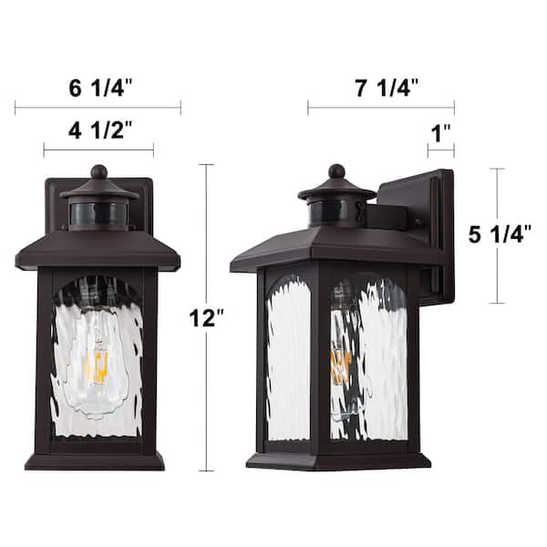 C Cattleya 2-Pack 12 in. Oil Rubbed Bronze Motion Sensing Dusk to