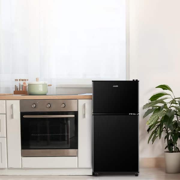 17.52 in. 3.0 cu. ft.. Retro Mini Refrigerator in Black with