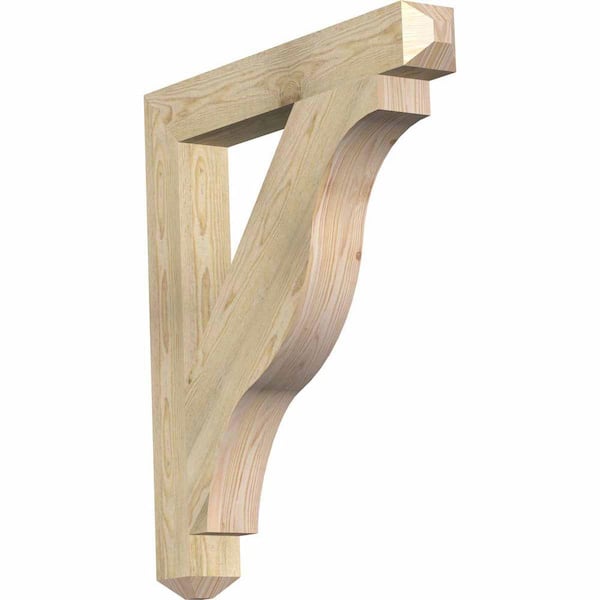 Ekena Millwork 4 in. x 34 in. x 30 in. Douglas Fir Funston Craftsman Rough Sawn Bracket