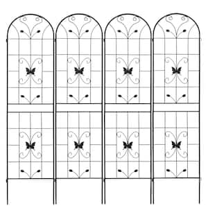 Generic Metal Garden Trellis for Climbing Plants, 19.7''L x 86.7''H for Vines Rose Support Outdoor Trellis (Black, 4 Pack)
