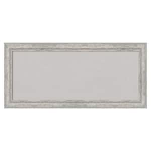 Angled Silver Wood Framed Grey Corkboard 33 in. x 15 in. Bulletin Board Memo Board