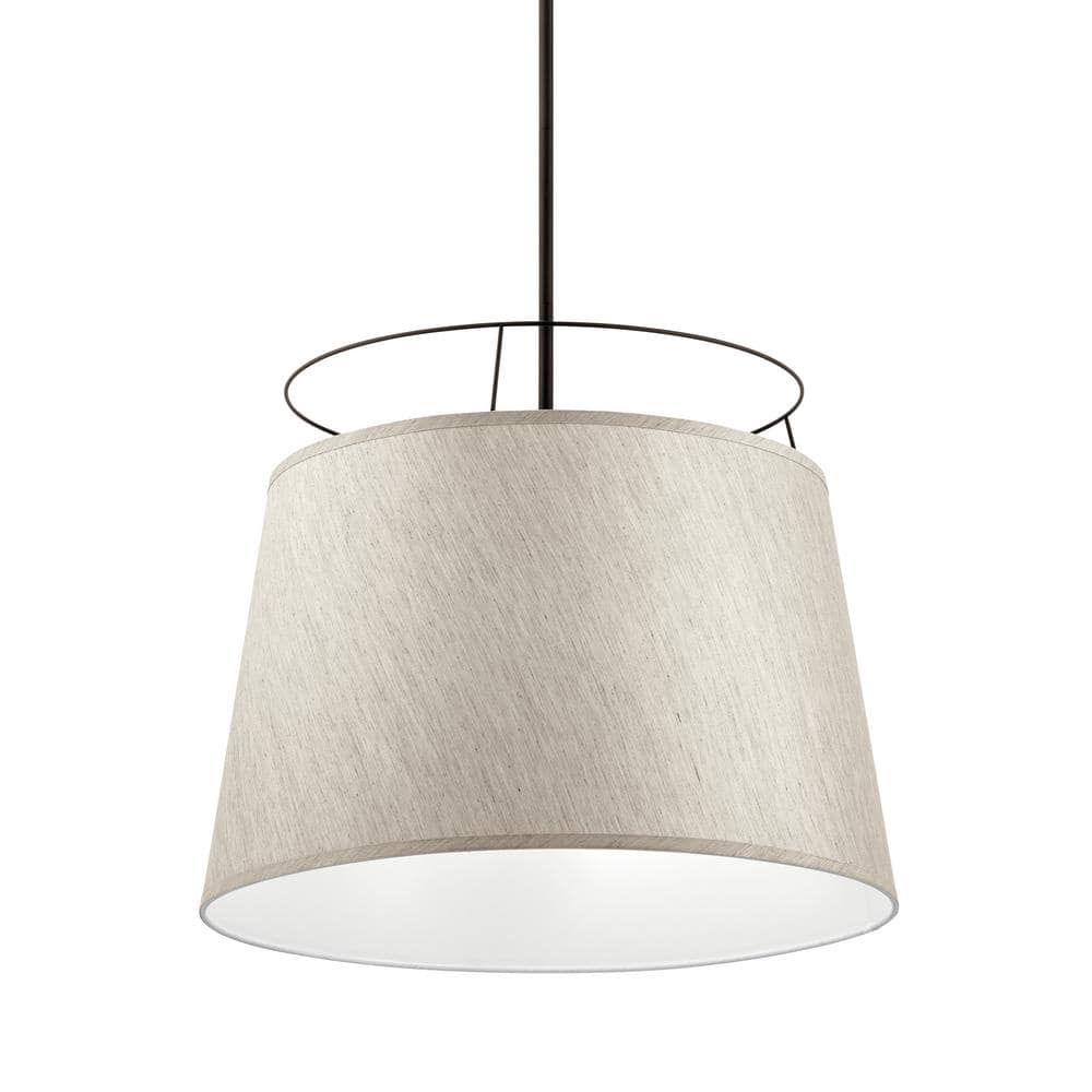 Marika 22" Bronze Pendant Light with Fabric Shade