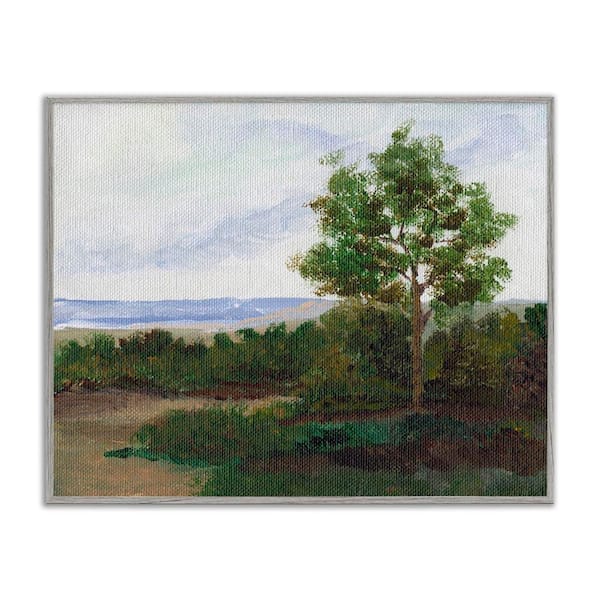 Stupell Industries Summer Evening Landscape by Nikita Jariwala Gray Framed Nature Giclee Art Print 16 in. x 20 in.