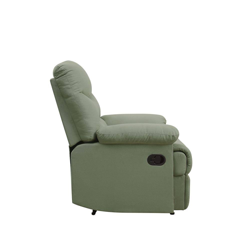 Sage Microfiber Recliner with Massage and Wood Frame
