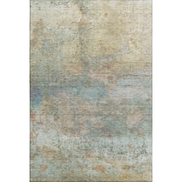 Mayfield Premium Machine Washable Abstract AMF2100 Wheat 8 ft. x 10 ft. Area Rug